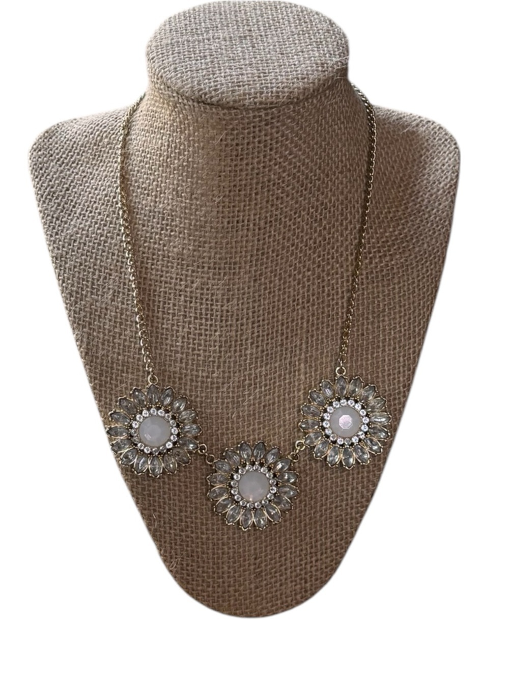 Floral Crystal Necklace - Costume Jewelry